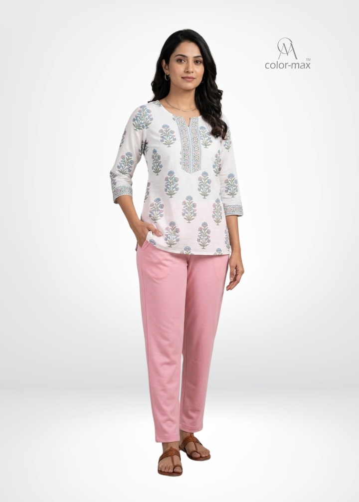 DK.BABY PINK - Premium Cotton Lycra Kurti Pants
